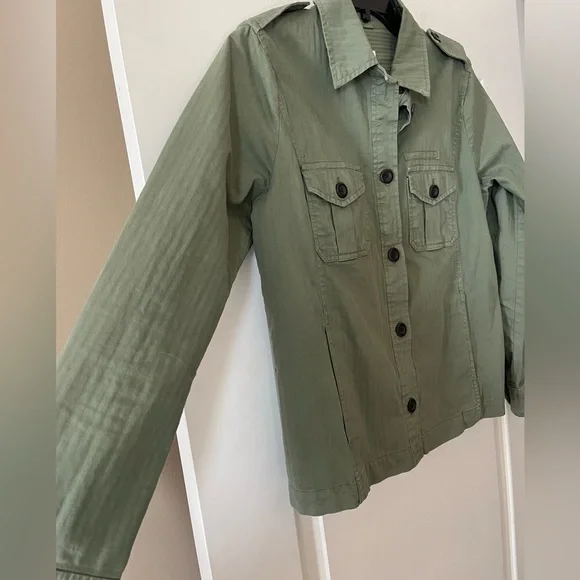 GAP Olive Green Cotton Women's Long Sleeve Jacket Size Medium - Picture 6 of 16
